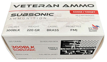 Veteran Ammo 300blk 220gr FMJ 50rd Boxes