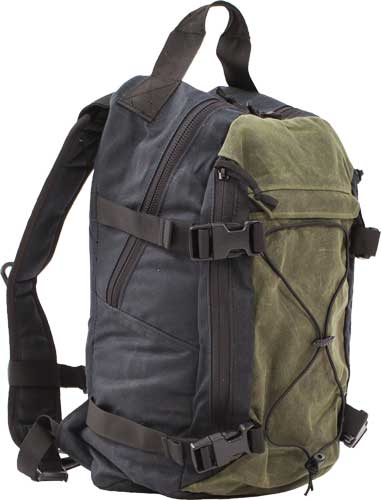 Grey Ghost Gear Black/Olive Drab Waxed Canvas Throwback Bag