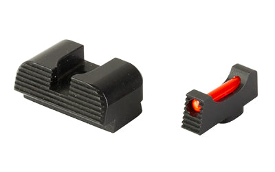 Zaffiri Precision HD.Sights Fiber Optic Sight Set, Fits Glock, 1mm Red Fiber Optic Front, Serrated Tall Rear