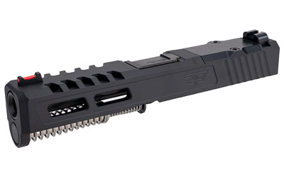 Zaffiri Precision Glock 19 Gen 5 Complete Slide Upper Assembly with RMR Cut, Gold Barrel, Fiber Sights, Black