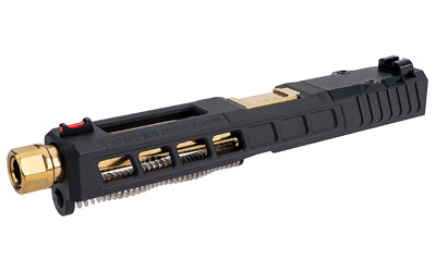 Zaffiri Precision Glock 17 Gen 3 Complete Slide Upper Assembly with RMR Cut, Gold Threaded Barrel, Black