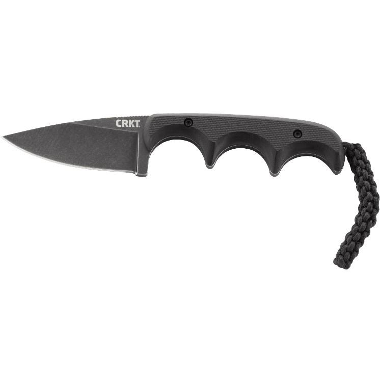 CRKT Minimalist Fixed Blade Knife 2.16" Drop Point Black Stonewash Finish