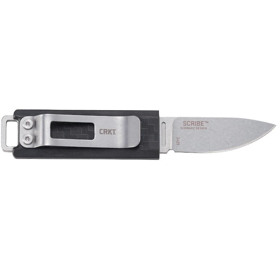 CRKT Scribe Drop Point Fixed Blade Pocket Knife Black 1.75 Inch Blade