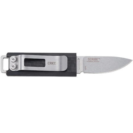 CRKT Scribe Drop Point Fixed Blade Pocket Knife Black 1.75 Inch Blade