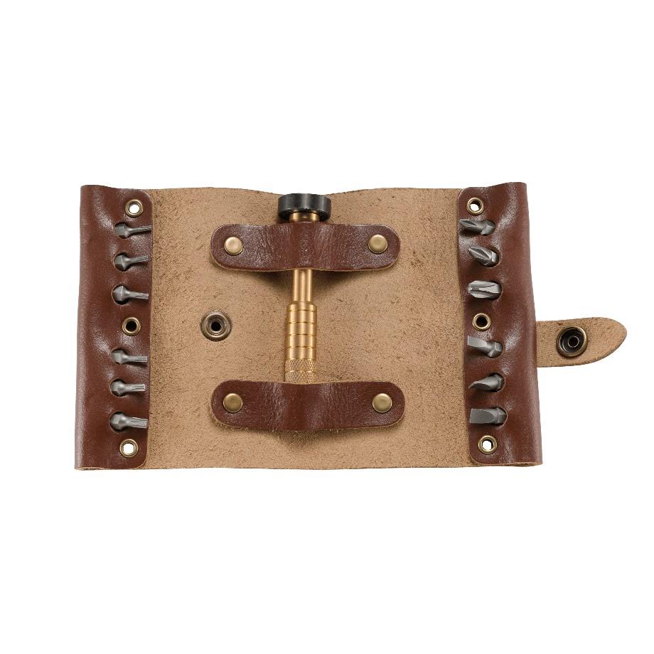CRKT Leather Tool Roll with Hex Bit Driver