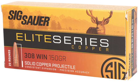 Sig Sauer .308 Win / 7.62x51mm E308H120 Elite Copper Hunting Copper Solid 150 Grain