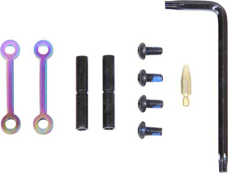 Guntec AR-15 Anti-Rotation Trigger and Hammer Pin Set Rainbow PVD Coated