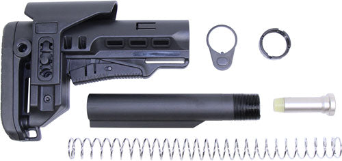 Guntec Collapsible AR Stock Set with Adj. Cheek Riser and QD Swivel Black