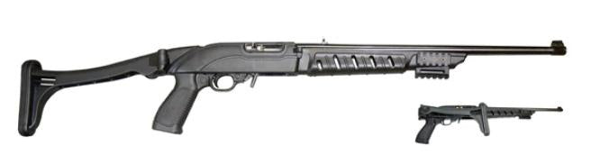 Ruger 10/22 Black Polymer Tactical Folding Stock with Pistol Grip and Tri-Rail