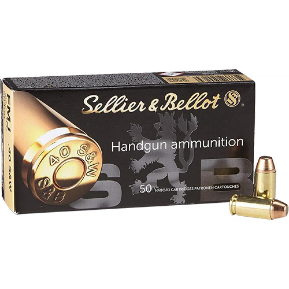 Sellier and Bellot .40 S&W Handgun Ammo Handgun Full Metal Jacket FMJ 180 grain 