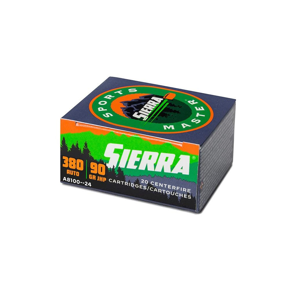 Sierra Sports Master 380 ACP Ammo 90 Grain Jacketed Hollow Point
