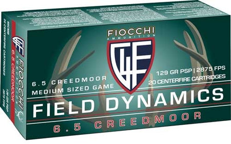 Fiocchi 6.5mm Creedmoor 65CMB Field Dynamics Pointed Soft Point PSP 129 Grain