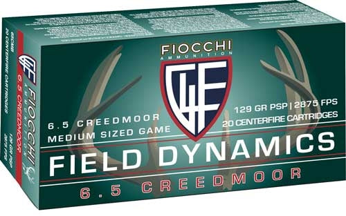 Fiocchi 6.5mm Creedmoor 65CMB Field Dynamics Pointed Soft Point PSP 129 Grain