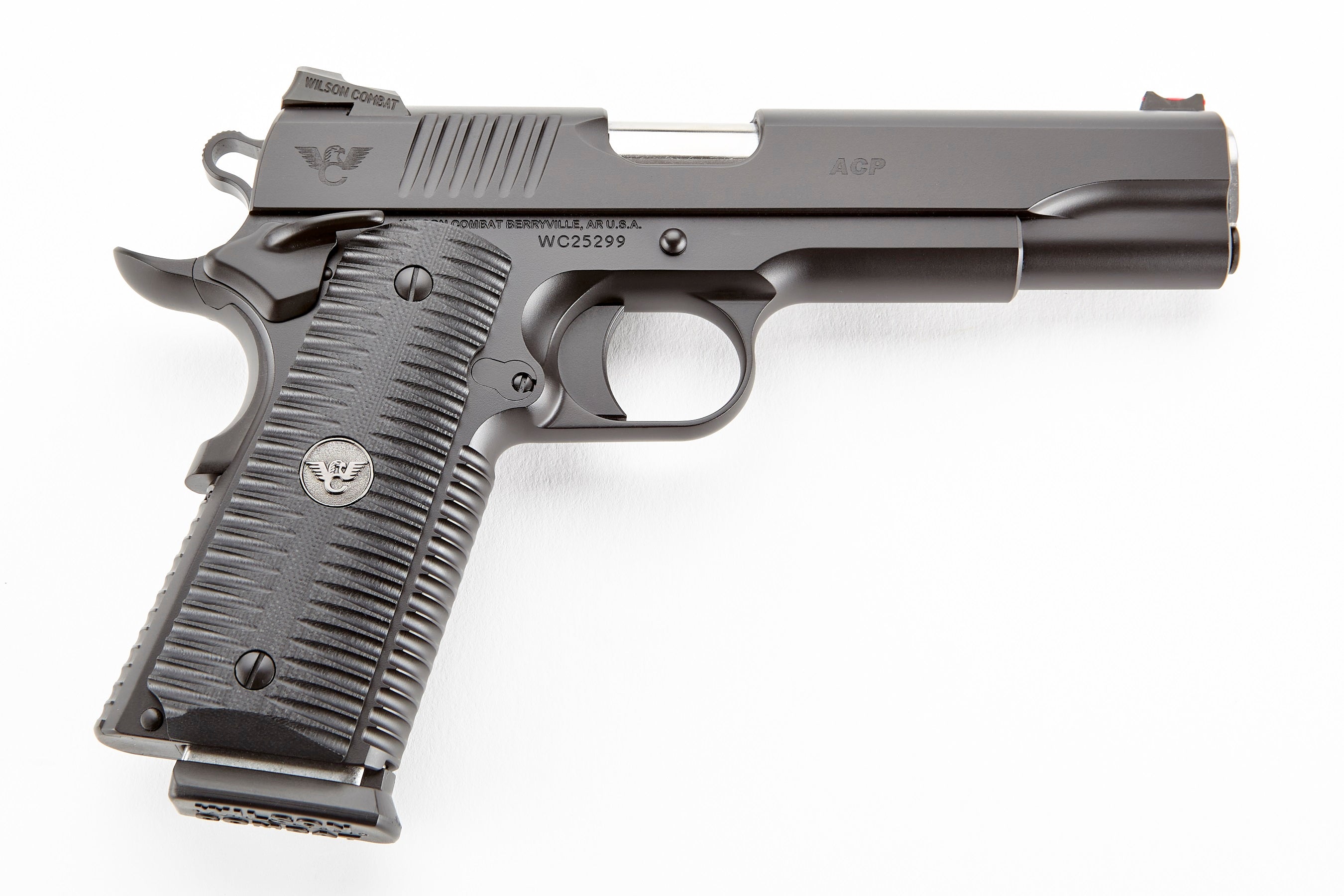 Wilson Combat ACPFS9A Full-Size 9mm Luger 5" Pistol - Black Armor-Tuff Finish, G10 Grips, Ambi Thumb Safety