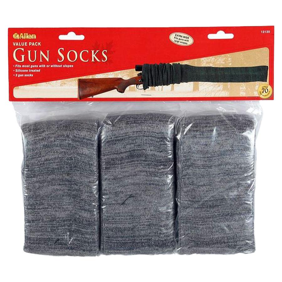 Allen Knit Silicone-Treated Rifle and Shotgun Sock 52in Gray 3 Pack