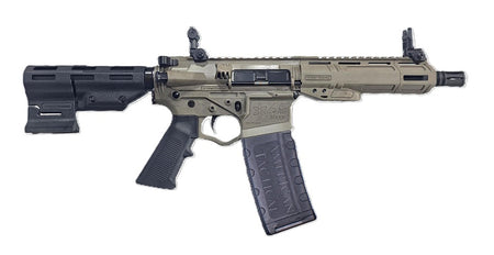 ATI Alpha Maxx 5.56 NATO AR Pistol, 7.5" Threaded Barrel, FDE Receiver, M-LOK Handguard, Polymer Brace, A2 Grip, 30-Round Mag