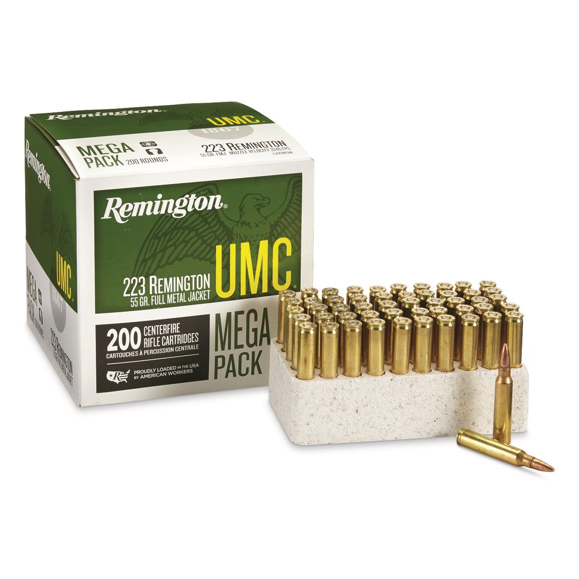 Remington .223 Remington 23683 UMC Mega Pack Full Metal Jacket FMJ 55 Grain