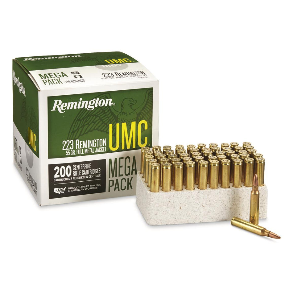 Remington .223 Remington 23683 UMC Mega Pack Full Metal Jacket FMJ 55 Grain