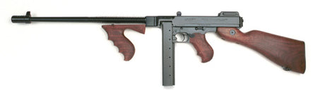 Thompson T1 1927A-1 Deluxe 45 ACP Caliber with 16.50" Barrel, 20+1 Capacity (Stick), Blued Metal Finish, American Walnut Stock Wood Grip Right Hand