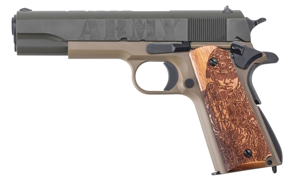 Auto-Ordnance 1911BKOC15 Army Edition .45 ACP 5" Pistol, Two-Tone Wood Grips, 7-Round
