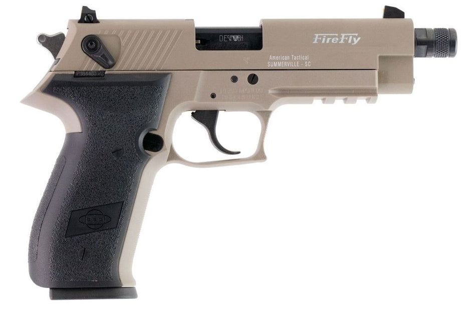 GSG FireFly .22 LR Pistol, 13+1, 4.90" Threaded Barrel, Tan Aluminum Frame