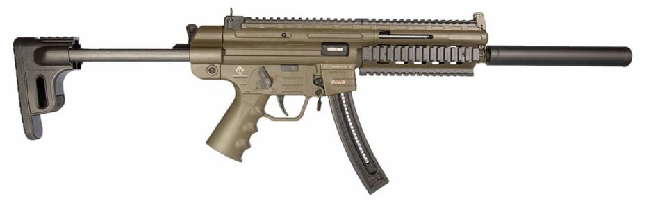 GSG-16 Carbine .22 LR 10+1 16.25" Green Polymer Receiver Rifle with Collapsible Storage Stock