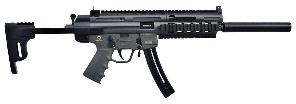 GSG-16 Carbine GSG1622S 22LR Rifle, 22-Round Capacity, 16.25in Barrel, Black Smoke Polymer Receiver, Collapsible Stock
