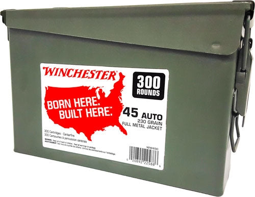Winchester .45 ACP/Auto WW45C USA Ammo Can Full Metal Jacket – Round Nose 230 Grain