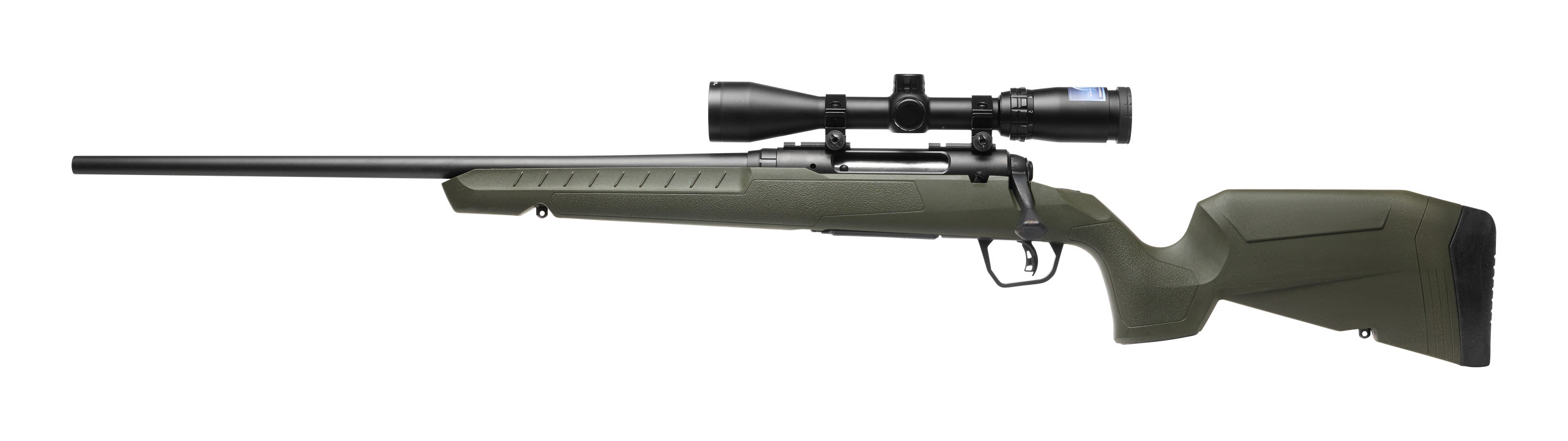 Savage Arms 32129 Axis 2 Compact 6.5 Creedmoor 4+1 20" Matte Black Heavy Sporter Barrel, Matte Black Drilled & Tapped Carbon Steel Receiver, Fixed OD Green Synthetic Stock, Left Hand