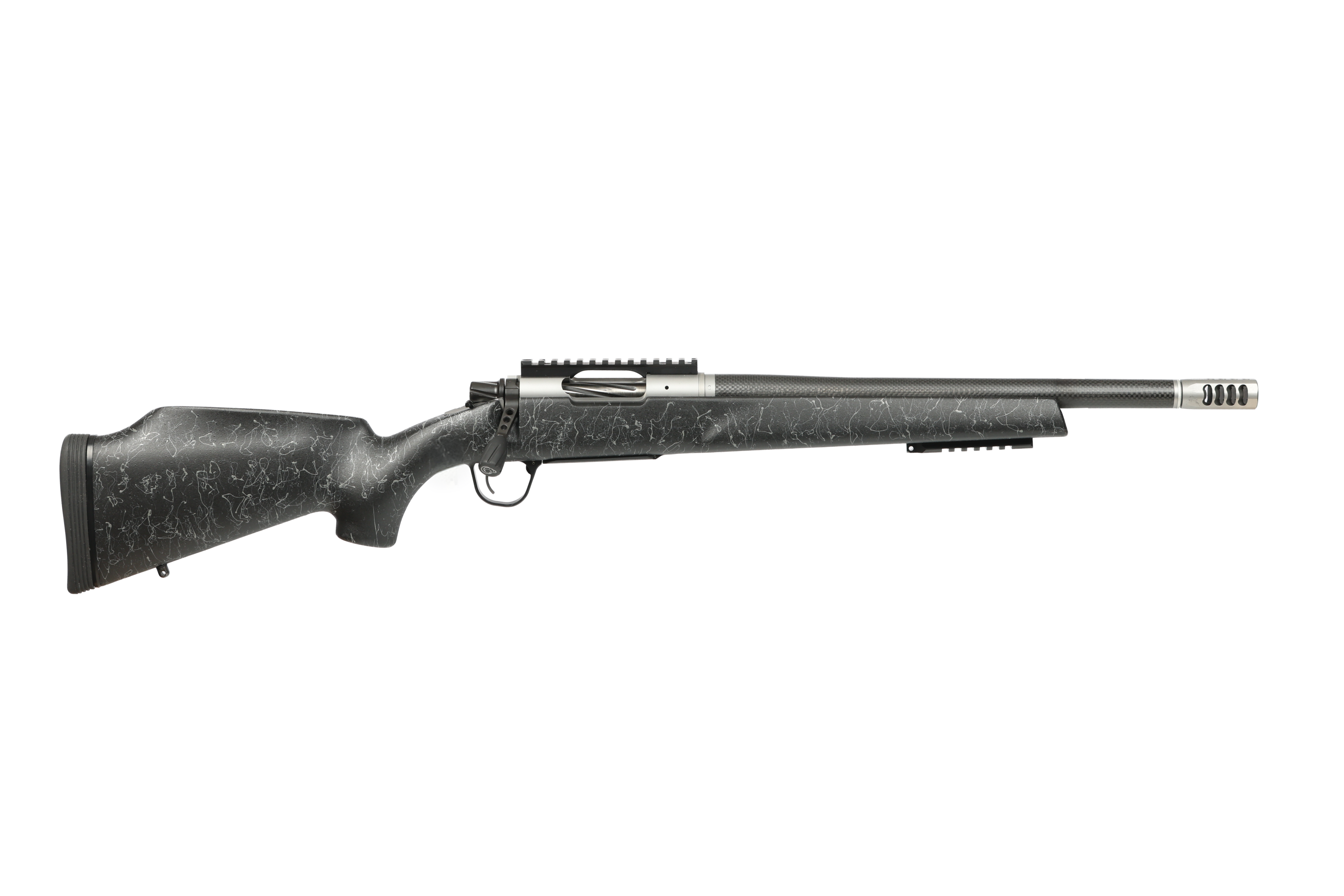 Christensen Arms Traverse .308 Win Rifle, 16.25" Carbon Fiber Barrel, Black/Gray Monte Carlo Stock