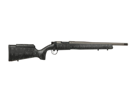 Christensen Arms Mesa Long Range 6.5 Creedmoor 4+1 16.25in Tungsten Gray Cerakote Threaded Barrel Rifle, Black/Gray Webbing Stock