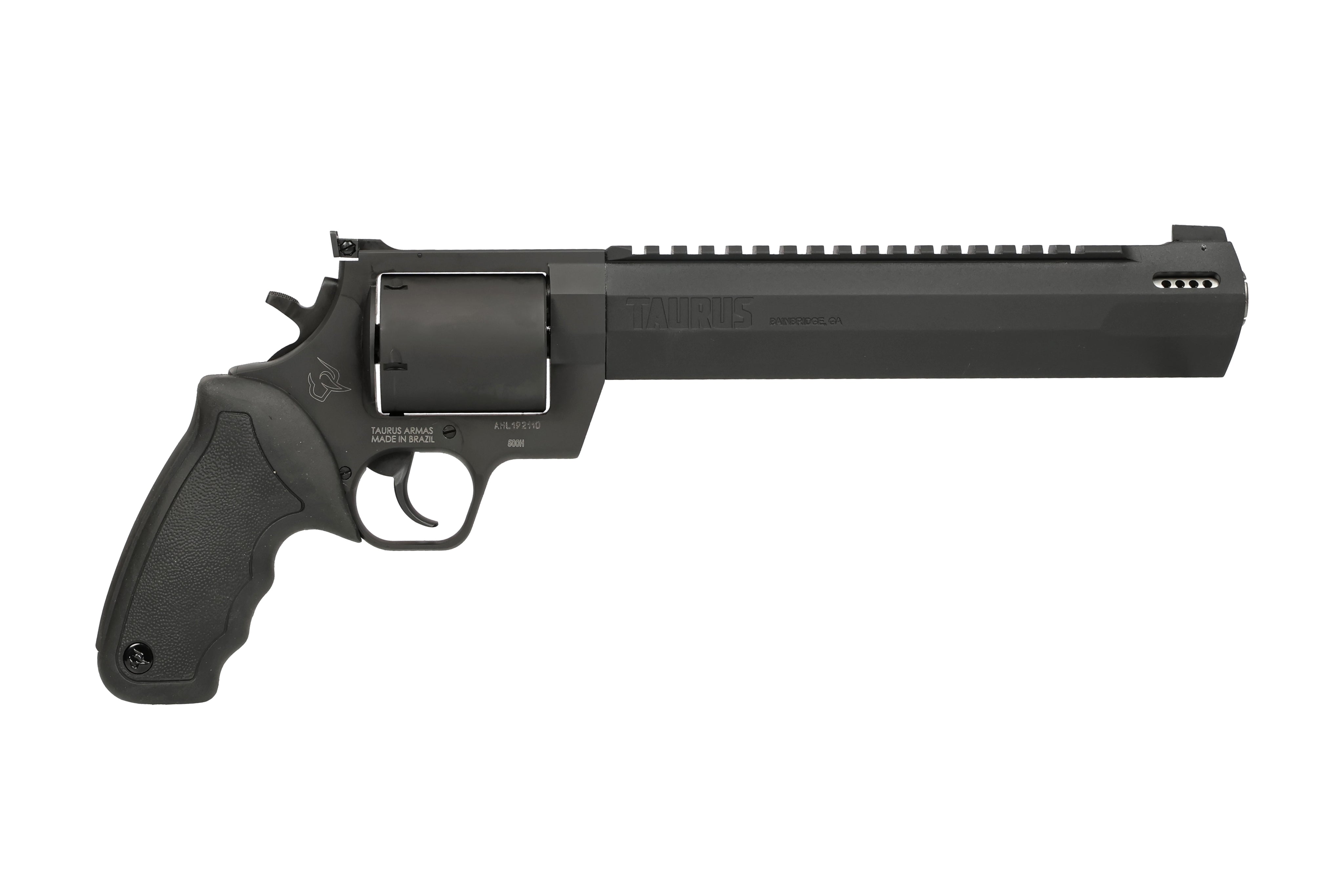 Taurus 2500101RH Raging Hunter Large Frame 500 S&W Mag 5rd 10" Black Ported/Target Crown Barrel, Black Cylinder, Black Steel Frame, Black Rubber Grip