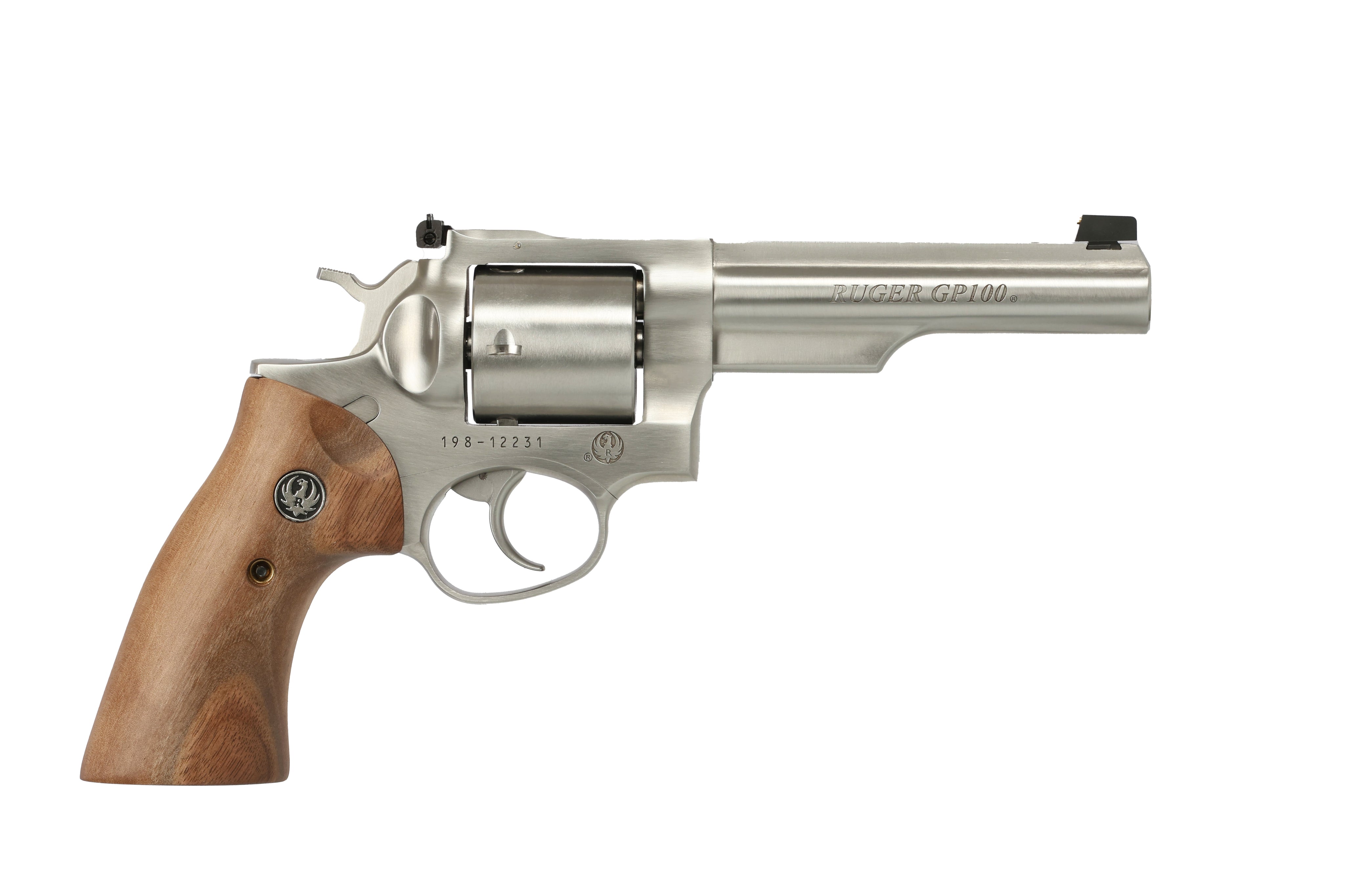 GP100 44SPC SS 5" HALF LUG 1794 ADJ SGTS/WALNUT GRIPS