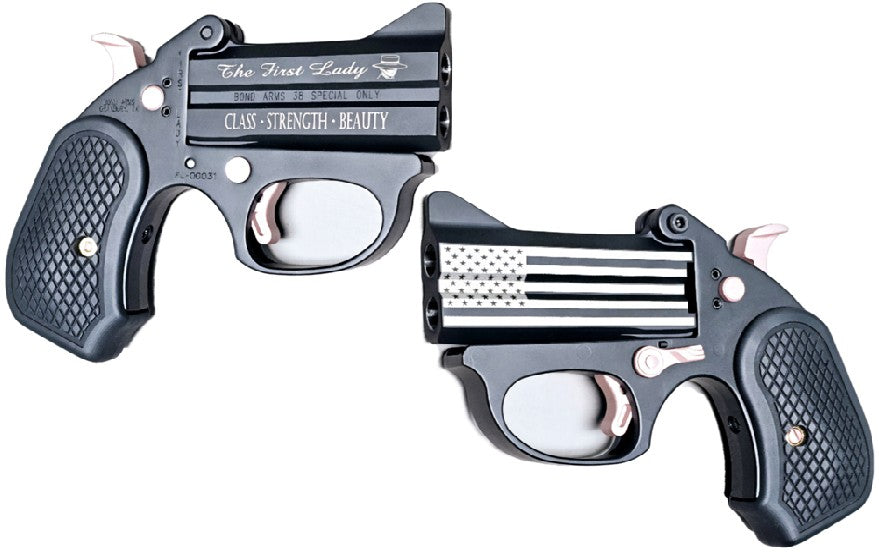 Bond Arms BAFL The First Lady .38 Special 2-Round 3" Black Cerakote Derringer, Rose Gold Accents