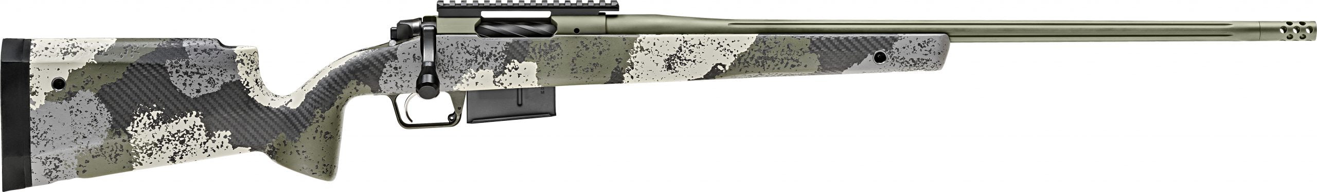 Springfield Armory BAW92465PRCG Model 2020 WayPoint 6.5 PRC 3+1 Cap 24" Mil-Spec Green Cerakote Rec/Barrel Evergreen Camo Carbon Fiber Hybrid Profile with M-LOK Stock Right Hand (Full Size)