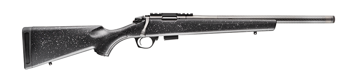 Bergara BMR Carbon Fiber 17 HMR Rifle, 20" Threaded Barrel, Black/Gray Speckled Stock