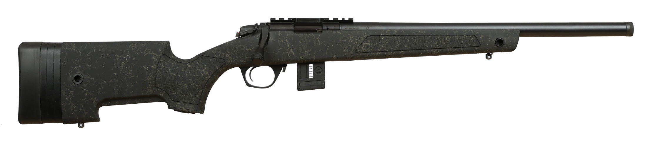 Bergara Rifles BMR007 BMR-X 22 LR 10+1 18" Blued Heavy Threaded Barrel, Blued Picatinny Rail Receiver, Adj LOP Green w/Black Webbing Synthetic Stock
