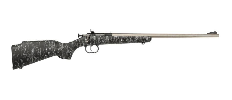 Crickett KSA2444 Gen2 Youth .22 LR Single Shot Rifle, Black w/White Webbing Stock