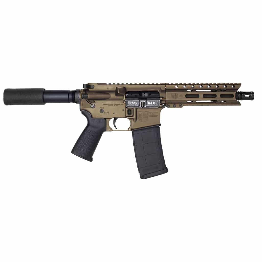 Diamondback DB1912K071 DB15 5.56x45mm NATO 30+1 7" Black Nitride Threaded Barrel, M-LOK Handguard, Midnight Bronze Aluminum Picatinny Rail Receiver, Black Buffer Tube, Black Magpul Grip, Right Hand
