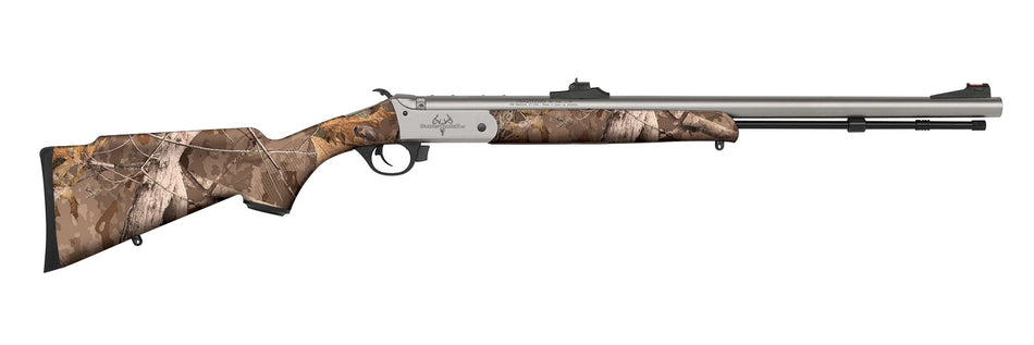 Traditions Buckstalker XT .50 Caliber Muzzleloader 24" Barrel Next Camo Wyld Synthetic Stock Stainless Open Sights