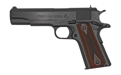 Colt O1911C38 1911 Government .38 Super 9+1, 5" Blued National Match Barrel, Serrated Steel Slide/Frame, Beavertail, Black Cherry G10 Grip