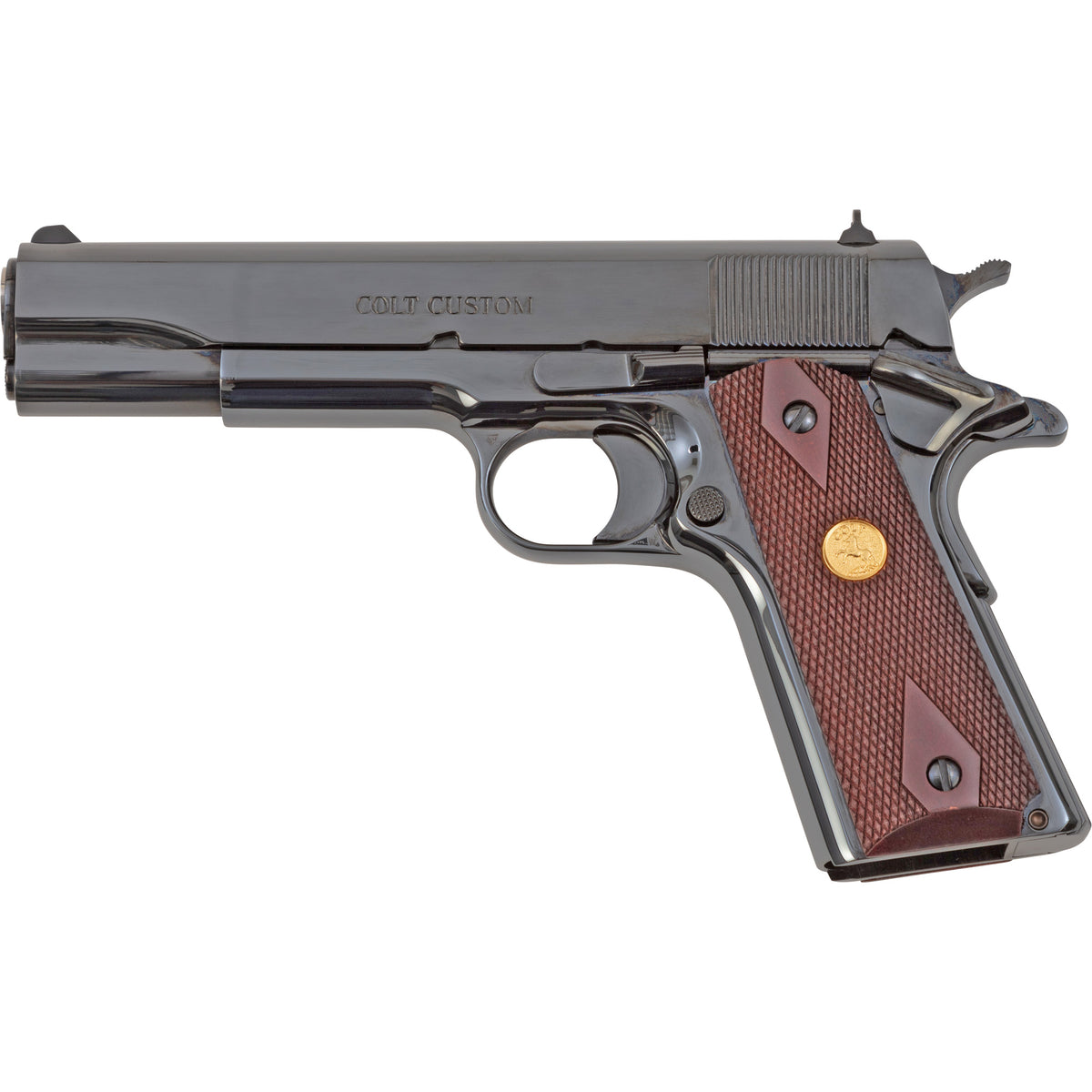 Colt O1911C38RB Government .38 Super 9+1, 5" National Match Barrel, Blued Serrated Slide, Blued Steel Frame w/Beavertail