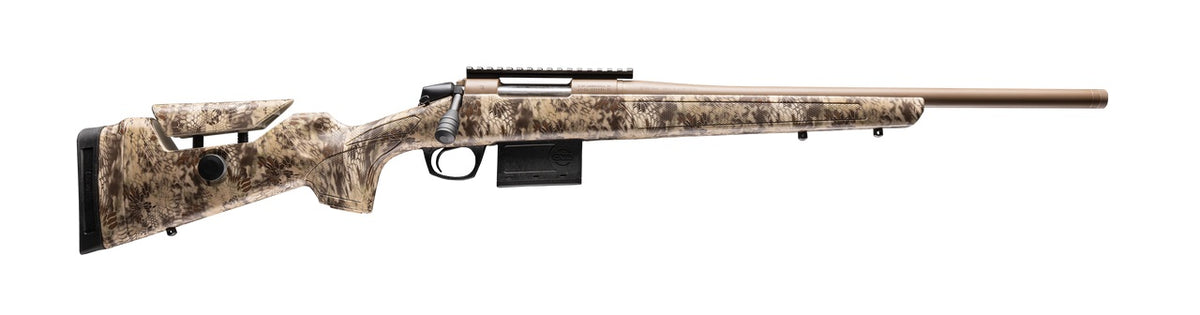 CVA CR4054 Cascade Varmint Hunter Bolt-Action Rifle, 22 Creedmoor, 20" Threaded Barrel, Flat Dark Earth Cerakote, Krytek Highlander Stock