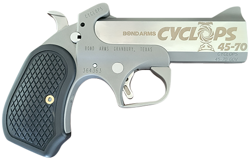 Bond Arms Cyclops .45-70 Gov 1-Shot 4.25" Stainless Derringer with B6 Grips