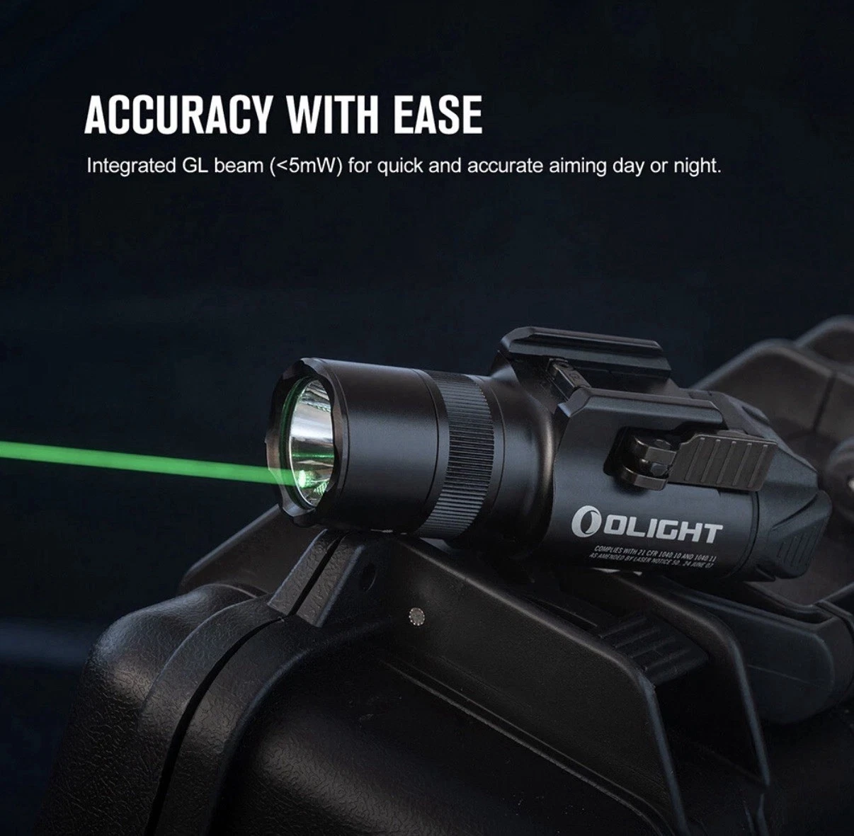 Olight BALDRSBK Baldr S Tactical Rail Light Black 800 Lumens White LED Green Laser