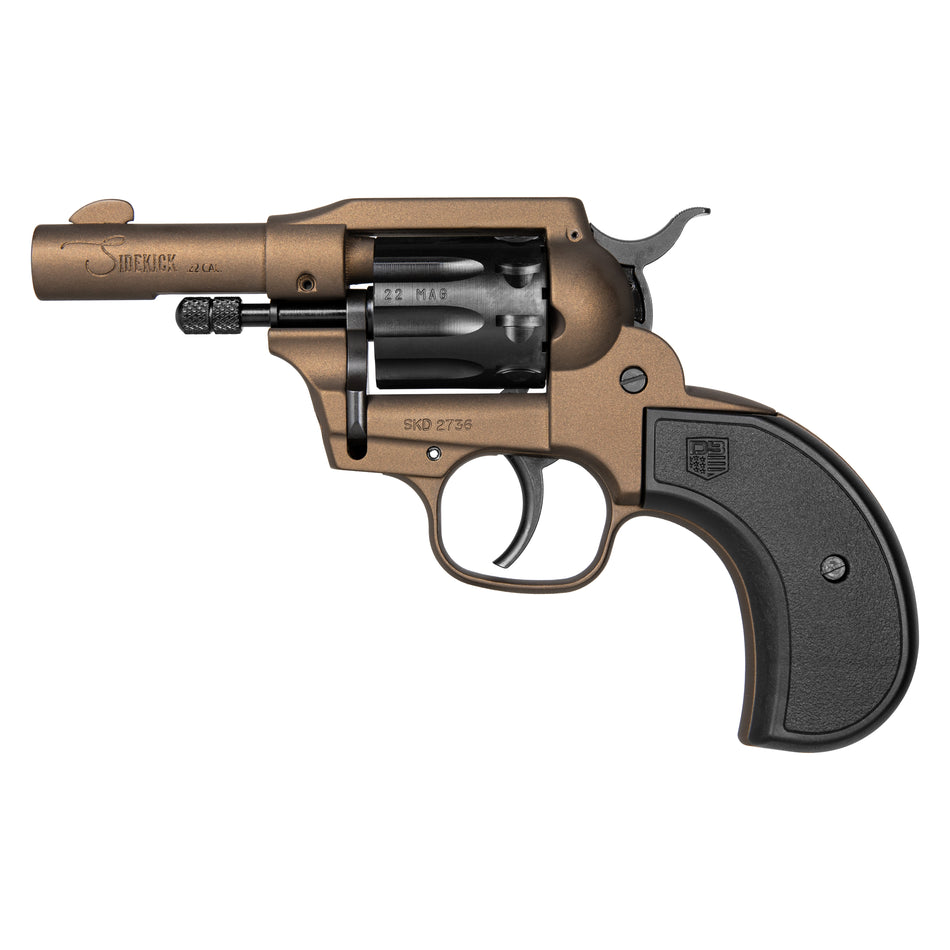 Diamondback DB0600A071 Sidekick 22LR/WMR Revolver, Birdshead Grip, 3" Barrel, 9-Shot, Midnight Bronze Finish