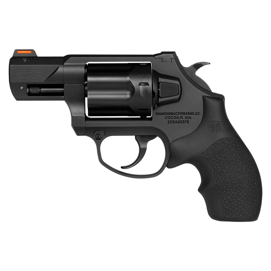 Diamondback DB0700S001 SDR Small .357 Mag/.38 Special +P 6-Shot 2" Revolver, Black Nitride Stainless Barrel, Cylinder & Frame, Black Hogue Grip, Exposed Hammer