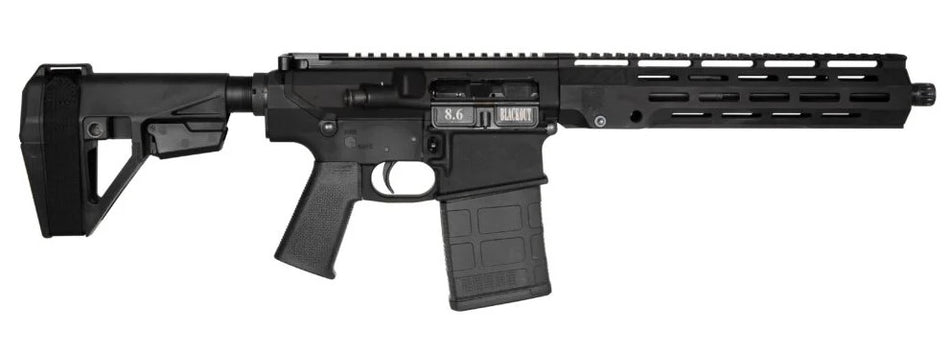 Diamondback DB1200W001 DB10 8.6 Blackout 20+1 12" Black Nitride AR Pistol, 11" M-LOK Handguard, SBA5 Brace, Magpul MOE K2 Grip