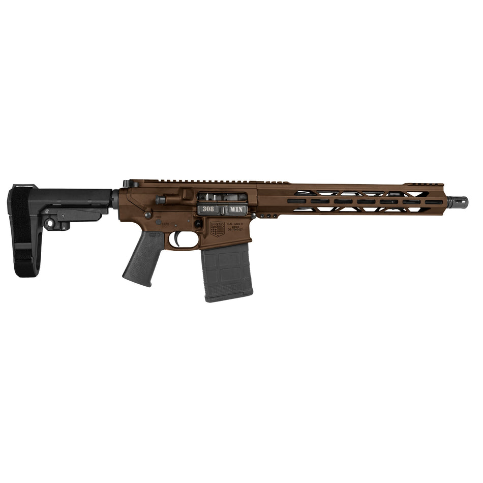 Diamondback DB10 .308 Pistol 13.5" w/ SBA3 Brace, 20-Round, Midnight Bronze
