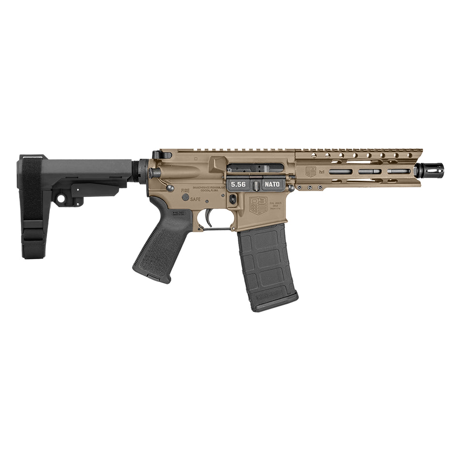 Diamondback DB1913K061 DB15 5.56 NATO 30+1 7" FDE Cerakote AR Pistol, 6" M-LOK Handguard, SBA3 Brace, Magpul MOE Grip